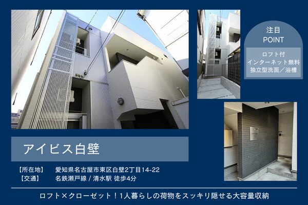 【東区：白壁】ロフトのあるお部屋！駅近4分　デザイナーズ物件　アイビス白壁　103号室